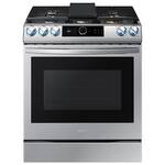 Samsung - 6.0 Cu. Ft. Front Control Slide-in Gas Range with Smart Dial, Air Fry & Wi-Fi - Fingerprint Resistant Stainless Steel - Front_Standard