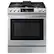 Front. Samsung - 6.0 Cu. Ft. Front Control Slide-in Gas Range with Smart Dial, Air Fry & Wi-Fi, Fingerprint Resistant - Stainless Steel.