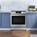 Alt View Zoom 1. Samsung - 6.0 Cu. Ft. Front Control Slide-in Gas Range with Smart Dial, Air Fry & Wi-Fi, Fingerprint Resistant - Stainless steel.