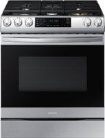Samsung - 6.0 cu. ft. Front Control Slide-In Gas Convection Range with Air Fry & Wi-Fi, Fingerprint Resistant - Stainless Steel - Front_Zoom