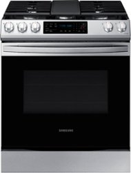Samsung - 6.0 cu. ft. Front Control Slide-In Gas Range with Convection & Wi-Fi, Fingerprint Resistant - Stainless steel - Front_Zoom