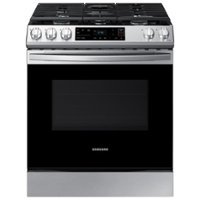 Samsung - 6.0 cu. ft. Front Control Slide-in Gas Range with Wi-Fi, Fingerprint Resistant - Stainless steel - Front_Zoom