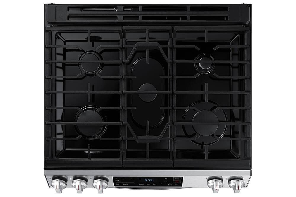 Alt View 20. Samsung - 6.0 cu. ft. Front Control Slide-in Gas Range with Wi-Fi, Fingerprint Resistant - Stainless Steel.
