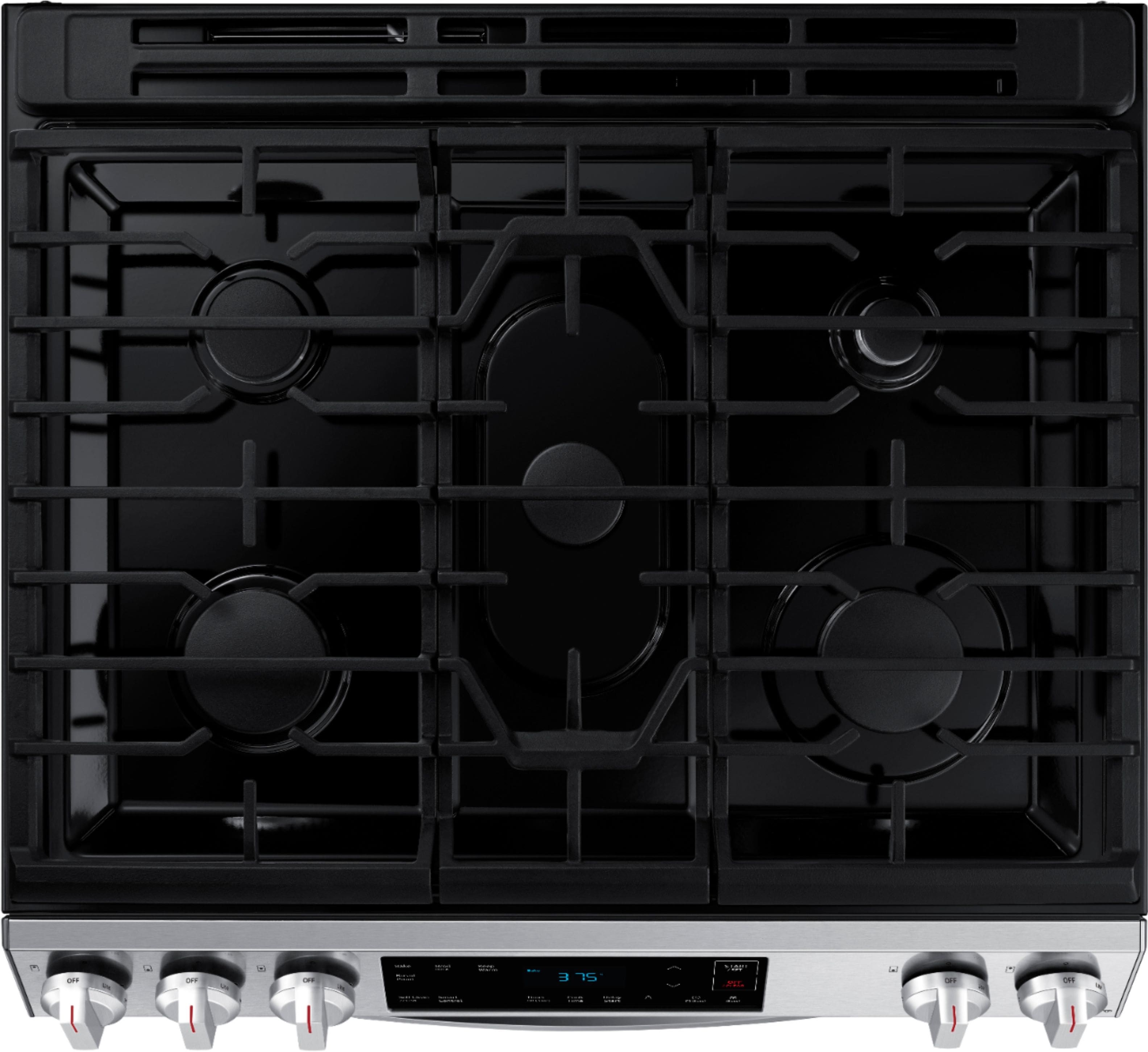 Alt View 23. Samsung - 6.0 cu. ft. Front Control Slide-in Gas Range with Wi-Fi, Fingerprint Resistant - Stainless Steel.