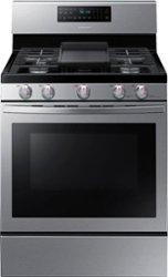 Samsung - 5.8 Cu. Ft. Freestanding Gas Convection Range with Air Fry - Stainless steel - Front_Zoom