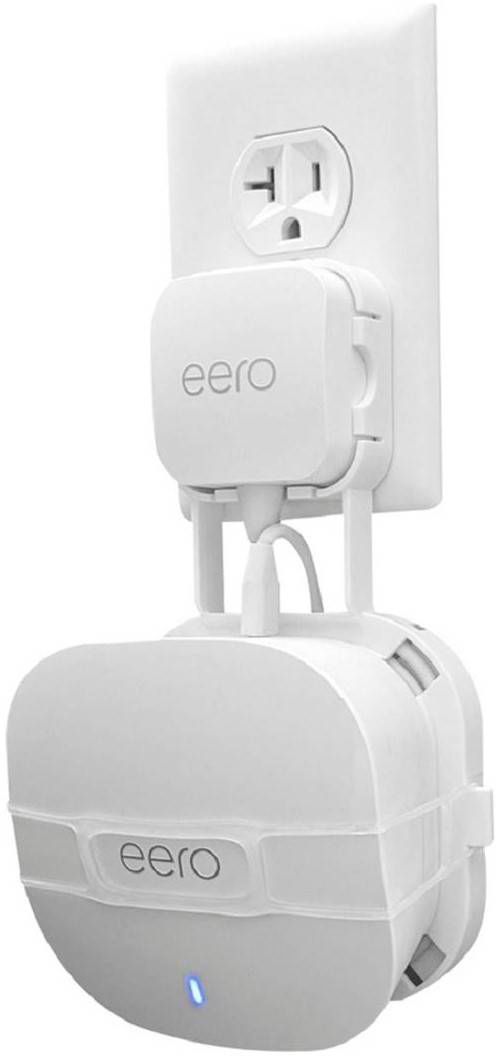 Angle View: Mount Genie - The Easy Outlet Mount for NEW Amazon eero 6 and Amazon eero Mesh Wi-Fi (2nd Gen 2019) (2-Pack) - White