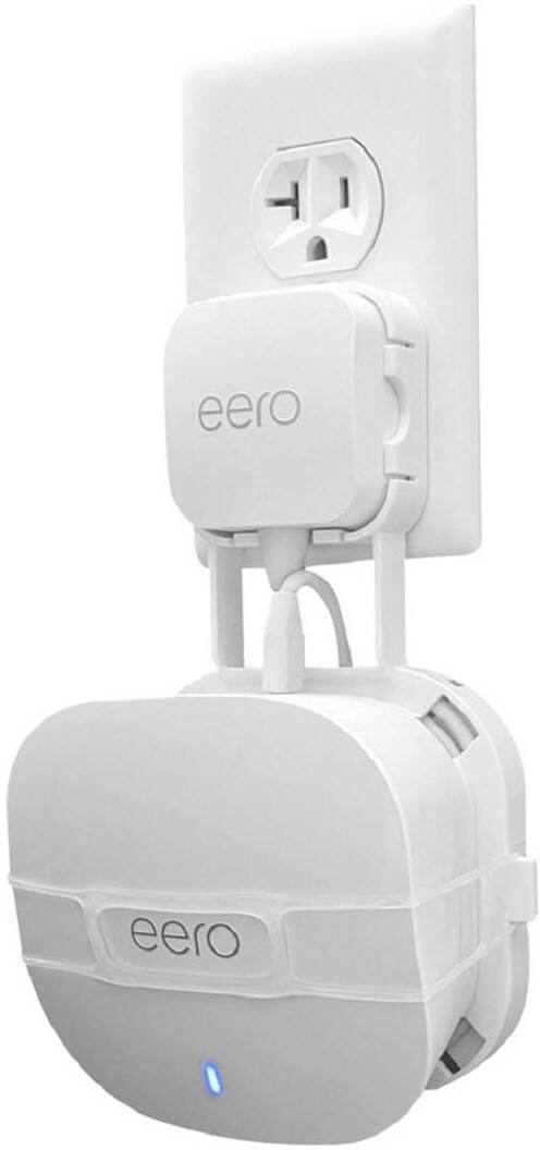 Angle. Mount Genie - The Easy Outlet Mount for NEW Amazon eero 6 and Amazon eero Mesh Wi-Fi (2nd Gen 2019) (2-Pack) - White.