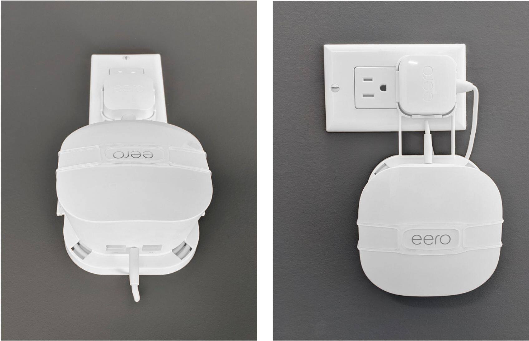 Alt View 12. Mount Genie - The Easy Outlet Mount for NEW Amazon eero 6 and Amazon eero Mesh Wi-Fi (2nd Gen 2019) (2-Pack) - White.