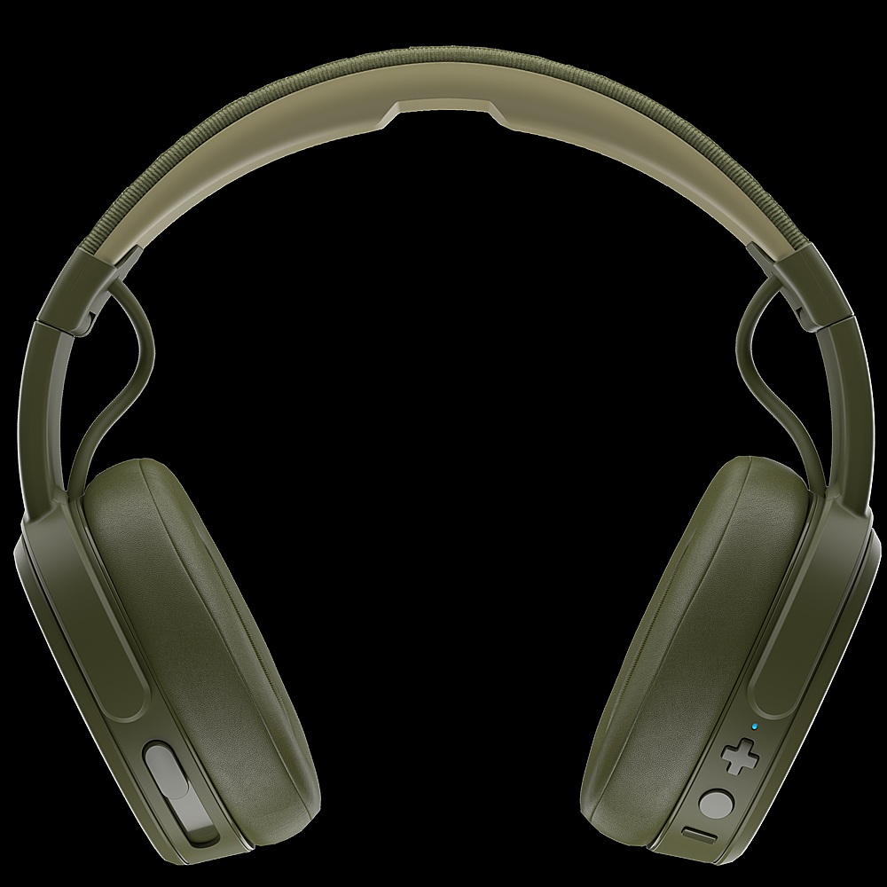 Left View: Skullcandy - Crusher Wireless Over-the-Ear Headphones - Elevated Olive