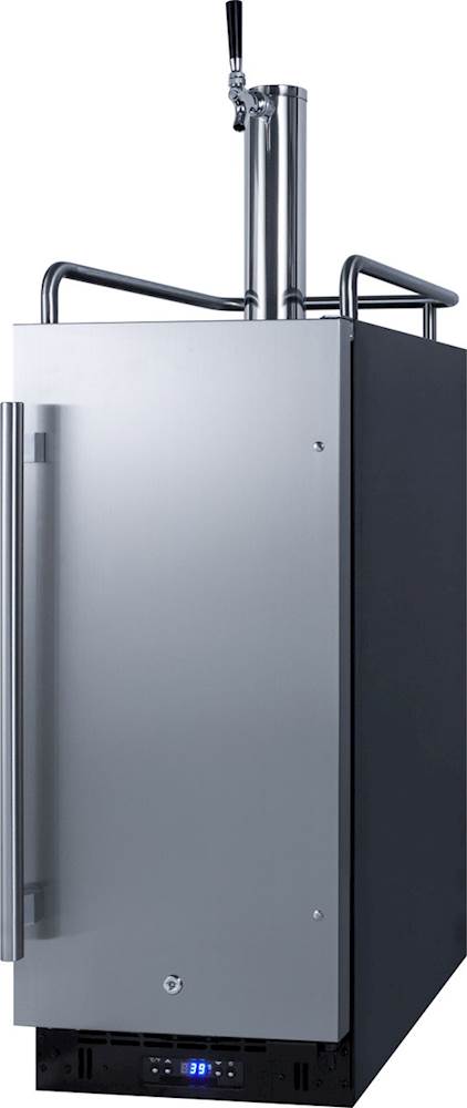 Left View: Summit Appliance - 2.9 Cu. Ft. 1-Tap Beverage Cooler Kegerator - Stainless steel