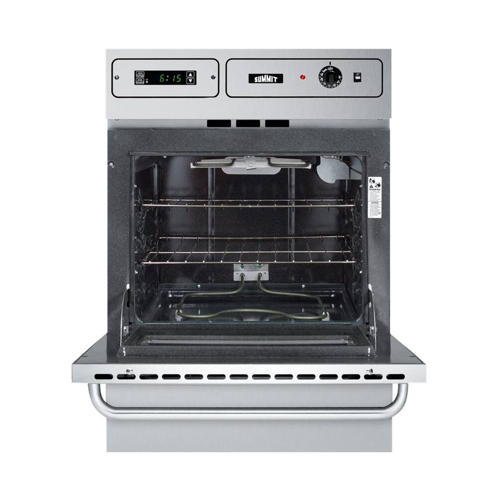 Alt View 12. Summit Appliance - 24" Built-In Single Electric Oven - Stainless Steel.