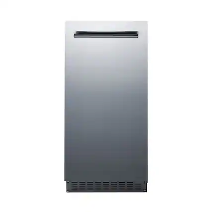 Front. Summit Appliance - 15" 62-Lb. Freestanding Icemaker - Stainless Steel.