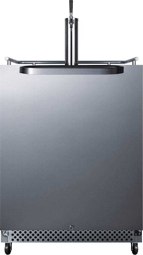 Front. Summit Appliance - 6.0 Cu. Ft. 1-Tap Beverage Cooler Kegerator - Stainless steel.