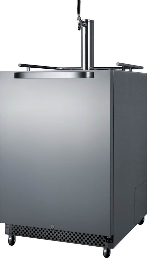 Left View: Summit Appliance - 6.0 Cu. Ft. 1-Tap Beverage Cooler Kegerator - Stainless steel