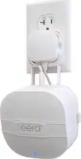 Front. Mount Genie - The Easy Outlet Mount for NEW Amazon eero 6 and Amazon eero Mesh Wi-Fi (2nd Gen 2019) - White.