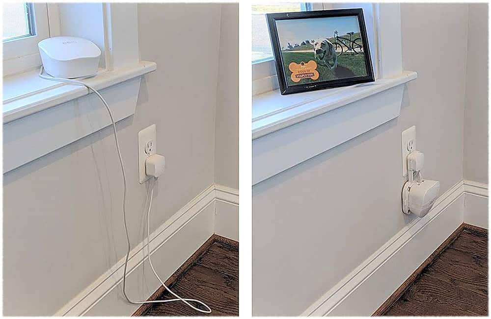 Alt View 13. Mount Genie - The Easy Outlet Mount for NEW Amazon eero 6 and Amazon eero Mesh Wi-Fi (2nd Gen 2019) - White.