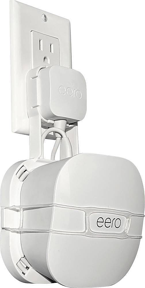 Angle View: Mount Genie - The Easy Outlet Mount for NEW Amazon eero 6 and Amazon eero Mesh Wi-Fi (2nd Gen 2019) (3-Pack) - White