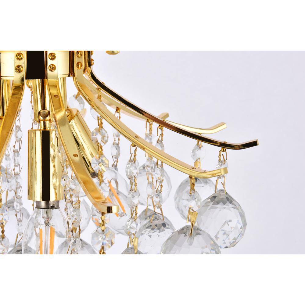 Alt View 2. Elegant Lighting - Toureg 3 light Gold Flush Mount Clear Royal Cut Crystal - Gold.
