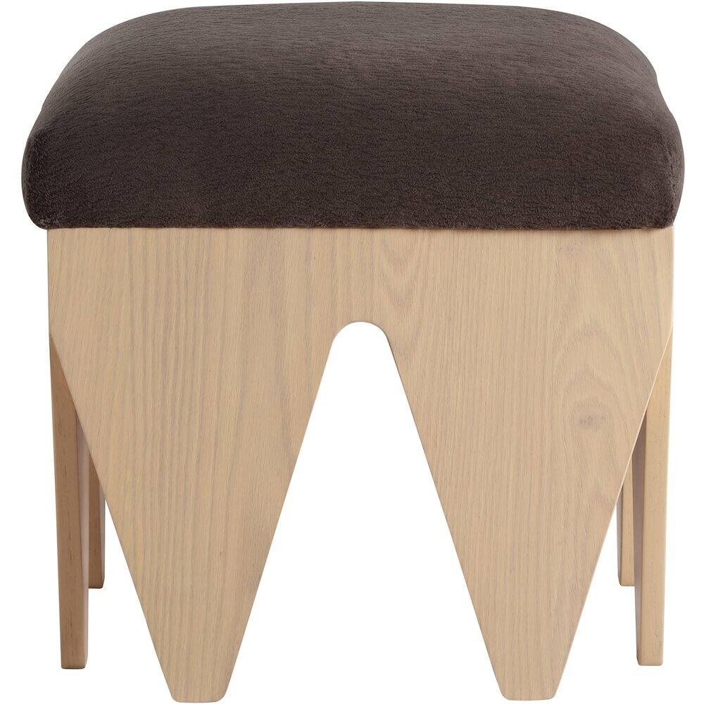 Alt View 2. Meridian Furniture - Altair Brown Velour Fur Fabric Bench - Brown.