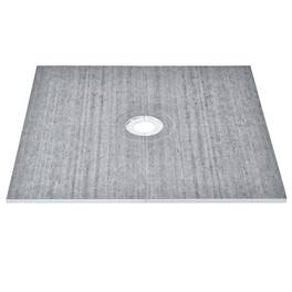 VEVOR - Shower Curb Kit, 72"x72" Shower Pan Kit with 6.3" Central Drain, Lightweight EPS Shower Installation Kits - Gray