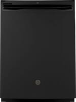 GE - Top Control Built-In Dishwasher with Sanitize Cycle and Dry Boost, 54dBA - Black - Front_Standard
