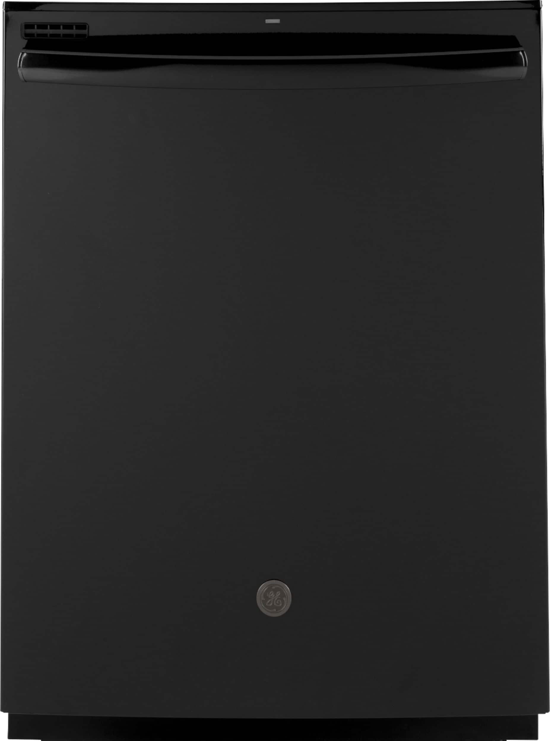 Front. GE - Top Control Built-In Dishwasher with Sanitize Cycle and Dry Boost, 54dBA - Black.