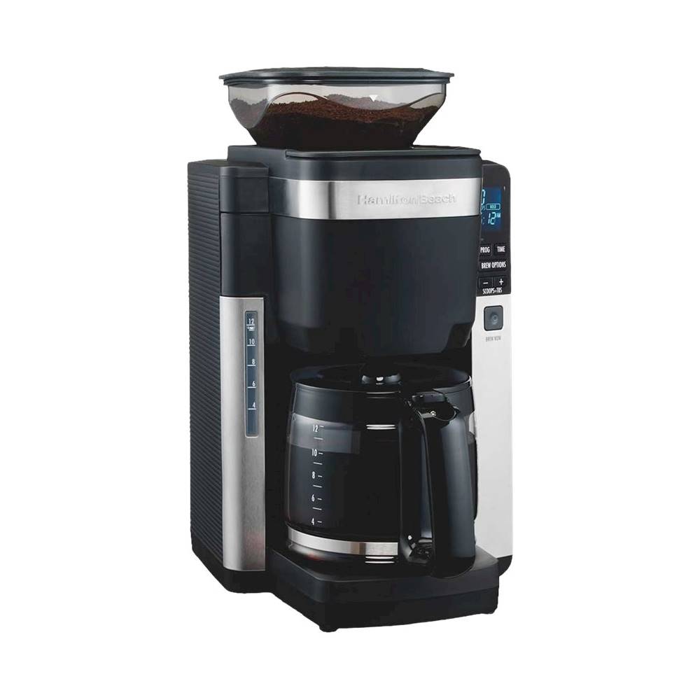 Angle View: Hamilton Beach - FrontFill 12-Cup Coffee Maker - Black/Stainless