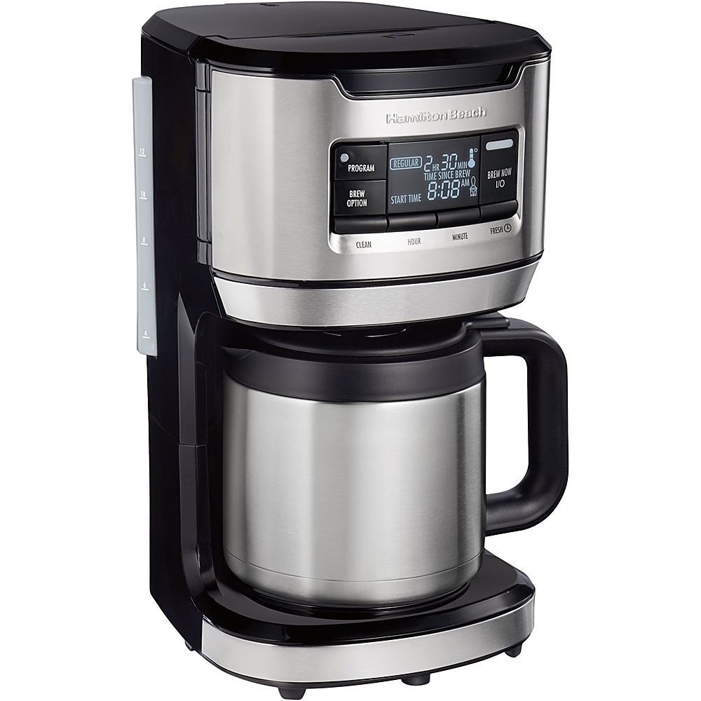 Left View: Hamilton Beach - FrontFill 12-Cup Coffee Maker with Water Filtration - Black
