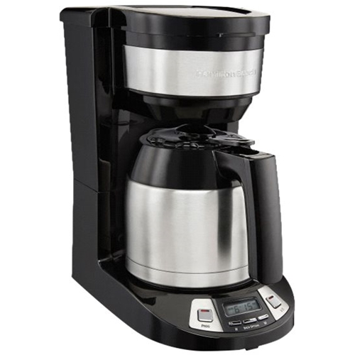 Left View: Hamilton Beach FlexBrew Trio Coffee Maker , 10 Cup Thermal, Black & Stainless, Model 49966