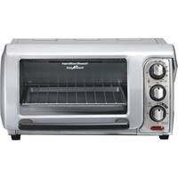 Hamilton Beach - Easy Reach 4-Slice Toaster Oven - Silver - Front_Zoom