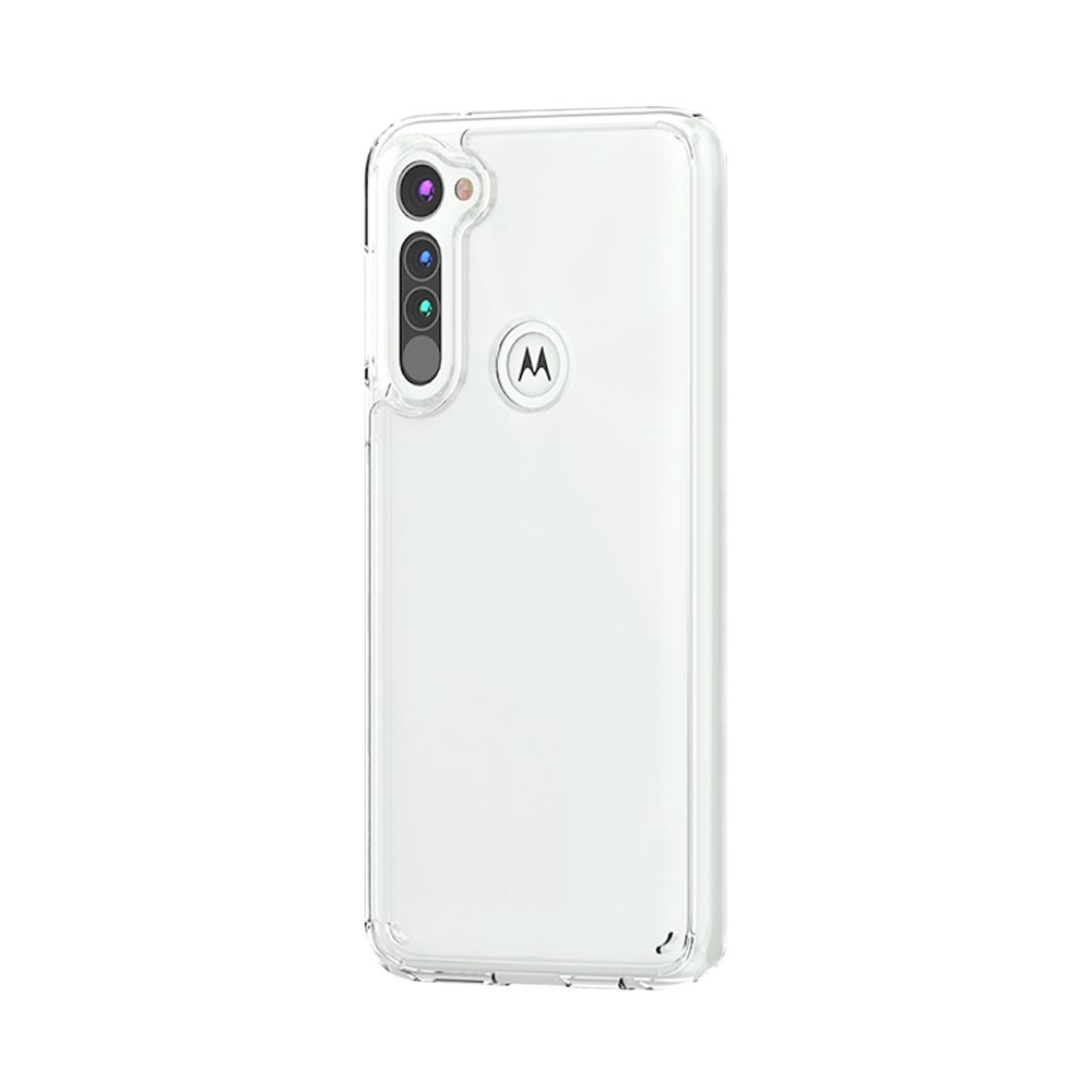 Left View: SaharaCase - Crystal Series Skin Case for Motorola Moto G Stylus (2020) - Clear