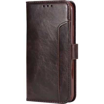 Front. SaharaCase - Leather Series Case for Apple® iPhone® SE (2nd Generation and 3rd Generation 2022) - Brown.