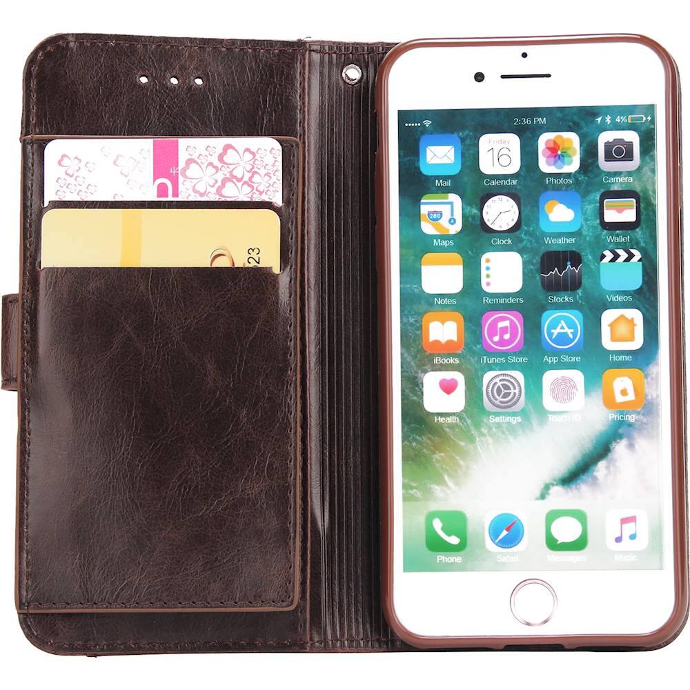 Alt View 13. SaharaCase - Leather Series Case for Apple® iPhone® SE (2nd Generation and 3rd Generation 2022) - Brown.