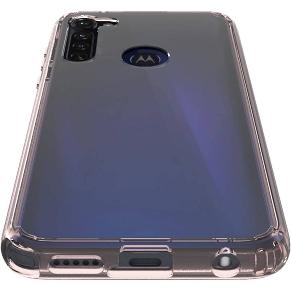 Alt View 13. SaharaCase - Crystal Clear Series Skin Case for Motorola Moto G Stylus (2020) - Rose Gold Clear.