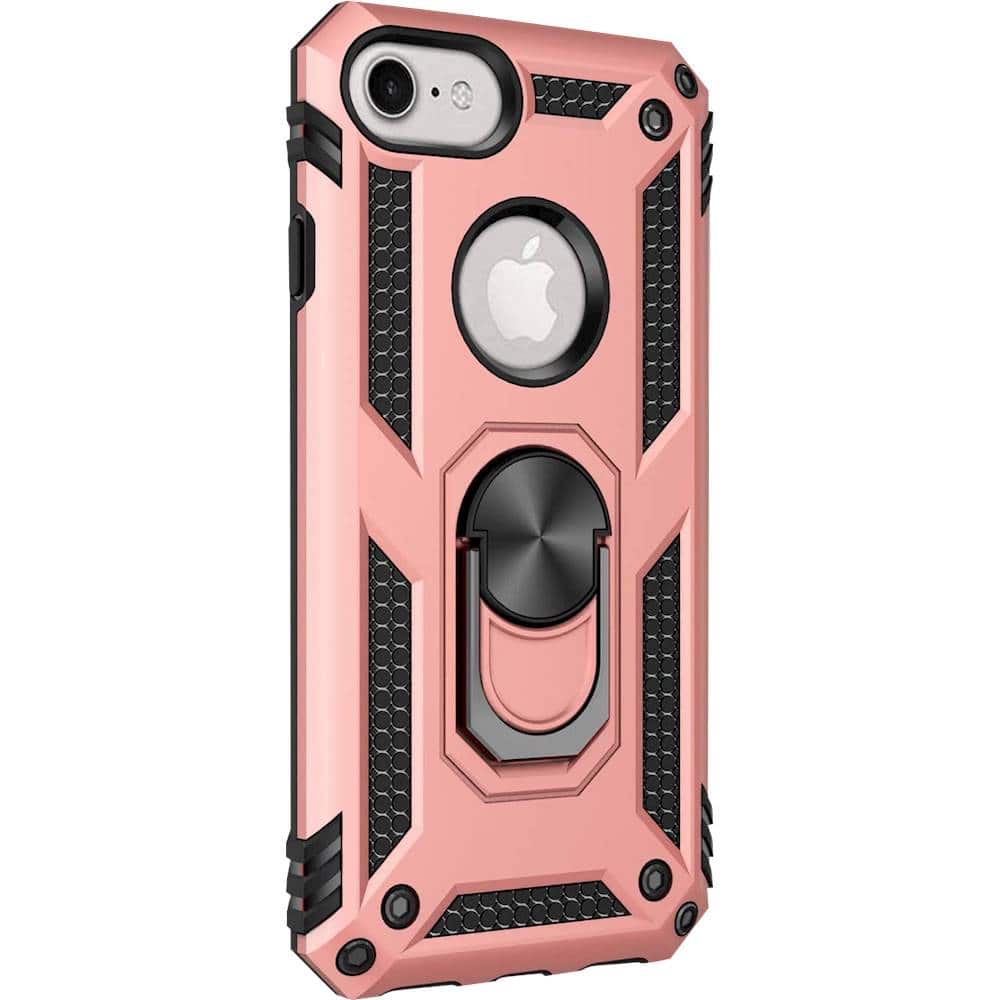 Angle. SaharaCase - Military Kickstand Series Case for Apple iPhone SE (2nd Generation and 3rd Generation) - Rose Gold.
