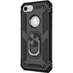 SaharaCase - Military Kickstand Series Case for Apple® iPhone® SE (2nd Generation and 3rd Generation) - Black - Front_Zoom