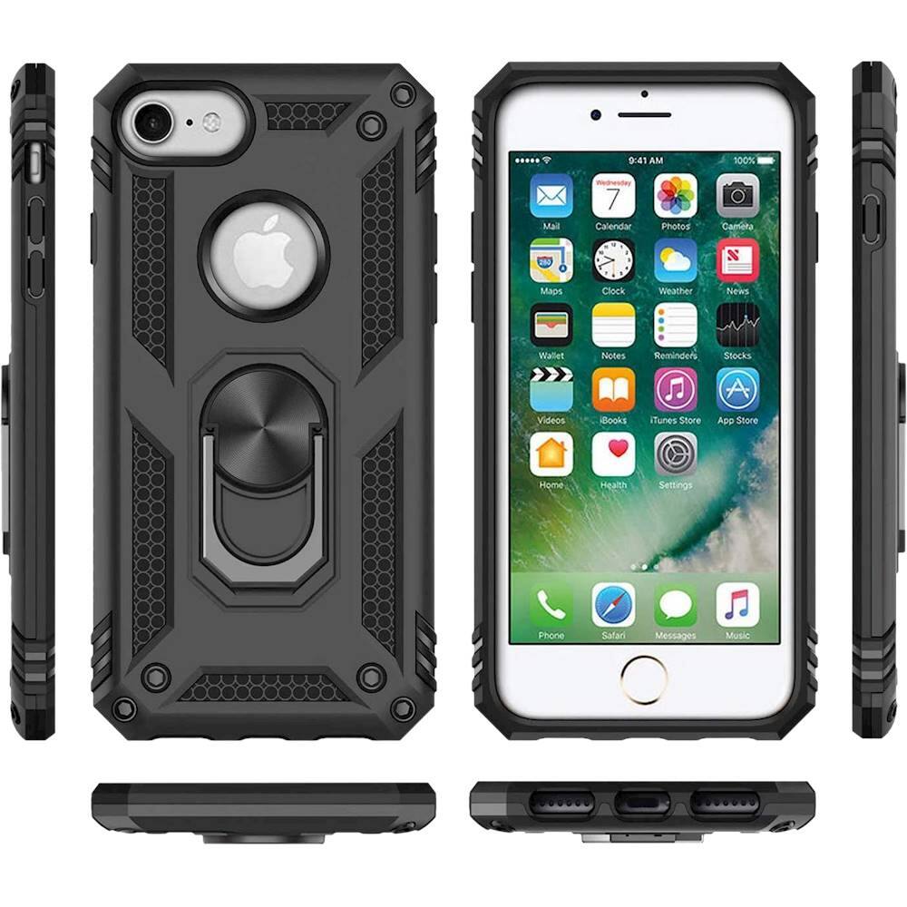 Alt View 11. SaharaCase - Military Kickstand Series Case for Apple® iPhone® SE (2nd Generation and 3rd Generation) - Black.