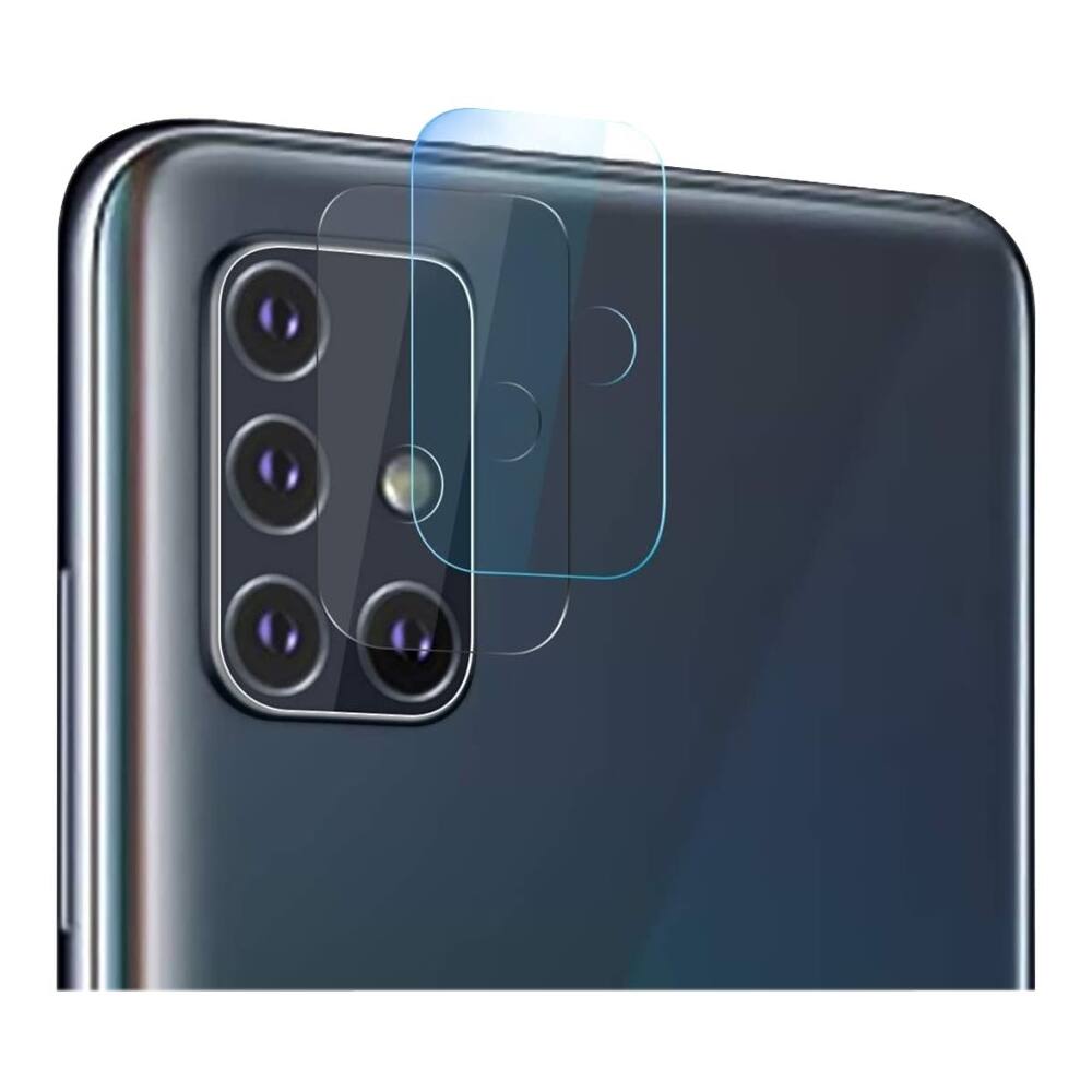 Left View: SaharaCase - ZeroDamage Flexible Glass Camera Lens Protector for Samsung Galaxy A71 5G - Clear