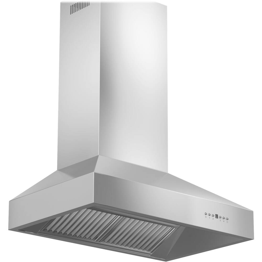 Left. ZLINE - Professional 36" Externally Vented Range Hood - Stainless steel.