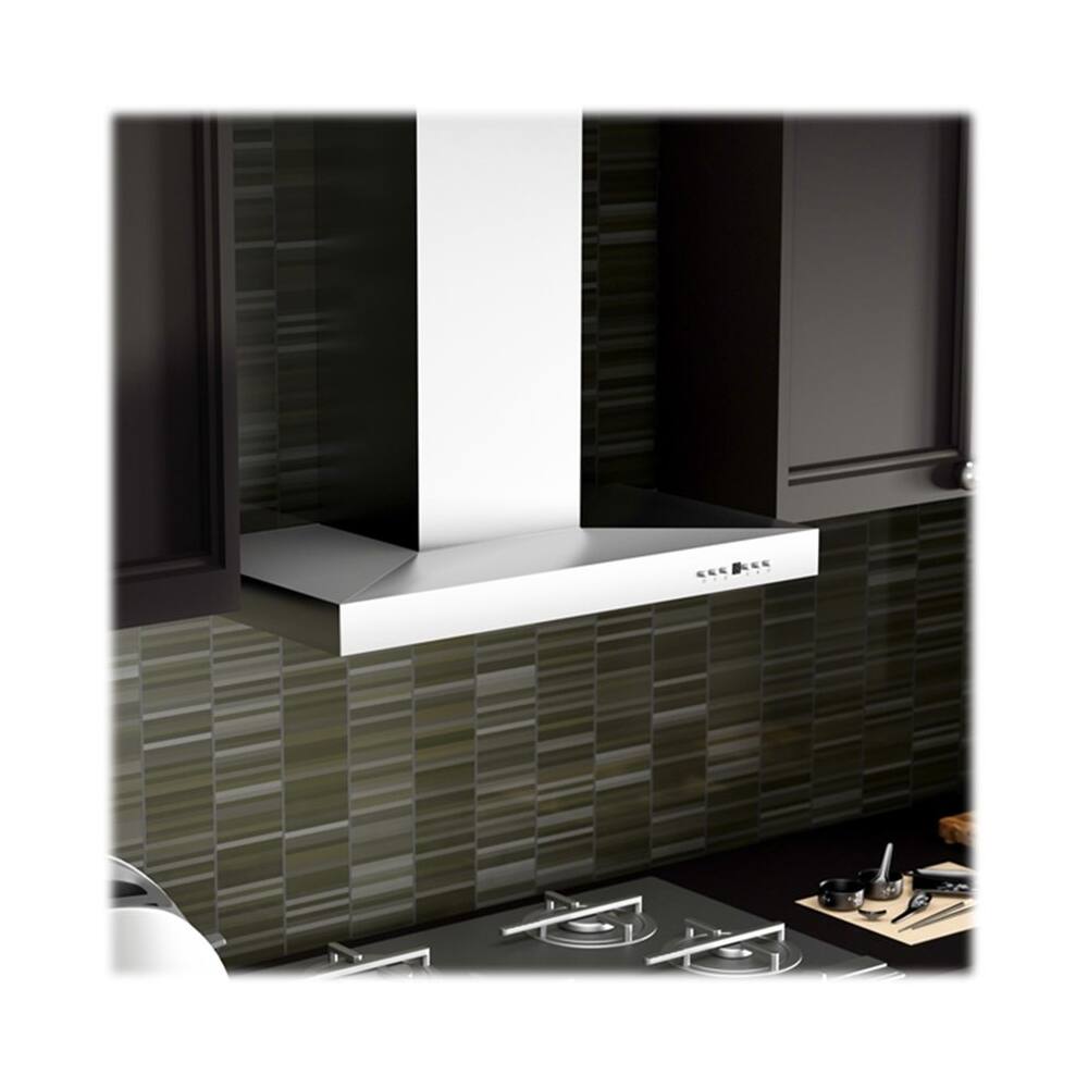Left. ZLINE - 30" Externally Vented Range Hood - Brushed Stainless Steel.