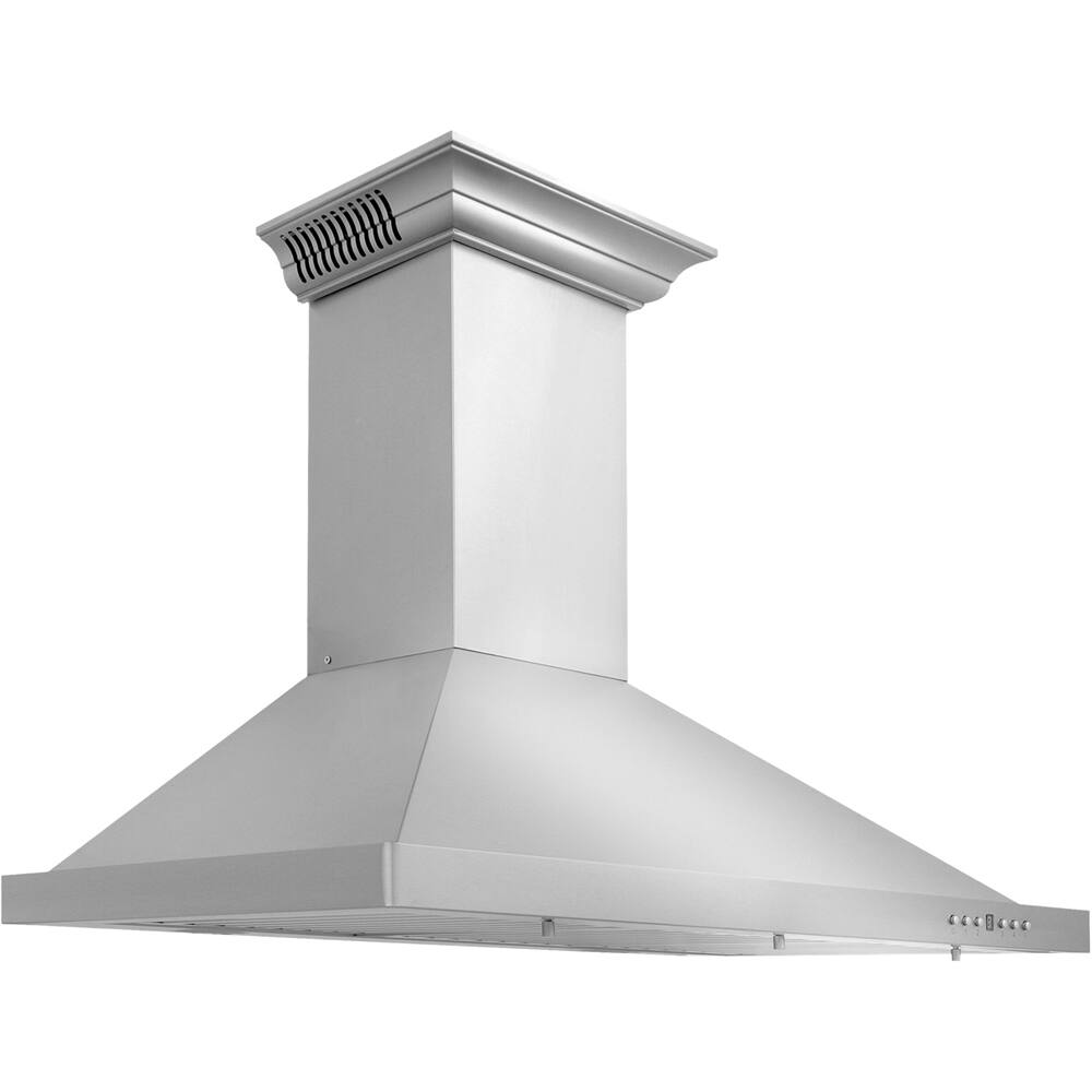 Left View: ZLINE - 42" Externally Vented Range Hood - Brushed Stainless Steel