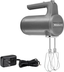 KitchenAid - Cordless 7 Speed Hand Mixer - Matte Charcoal Gray - Front_Zoom