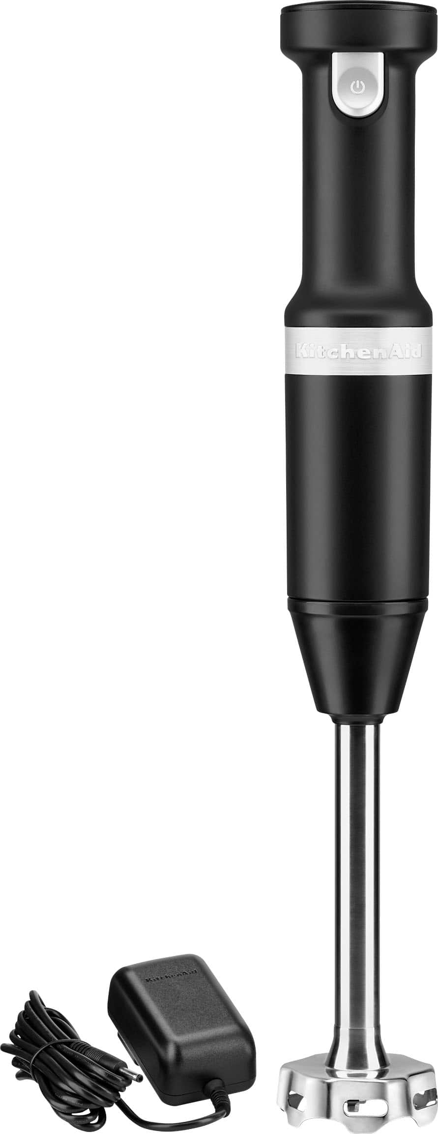 Front. KitchenAid - Cordless Variable Speed Hand Blender - Black Matte.