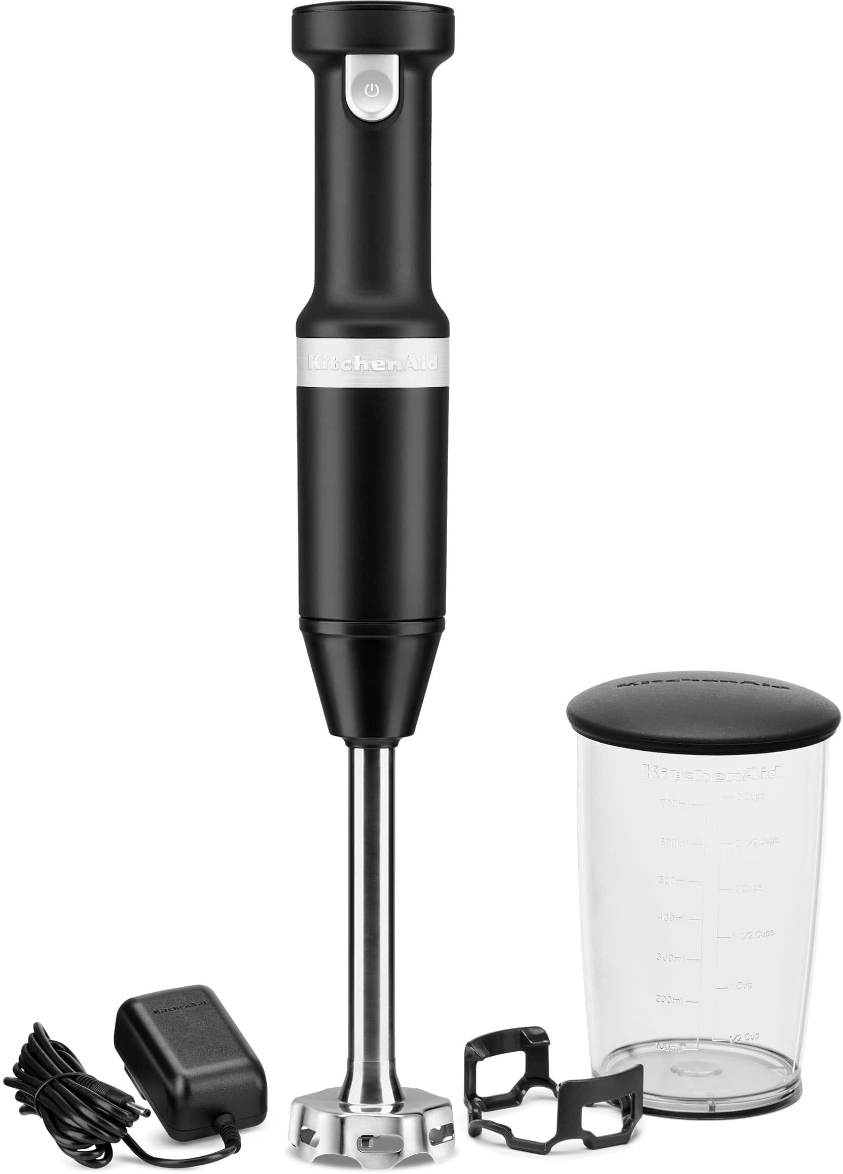 Angle. KitchenAid - Cordless Variable Speed Hand Blender - Black Matte.