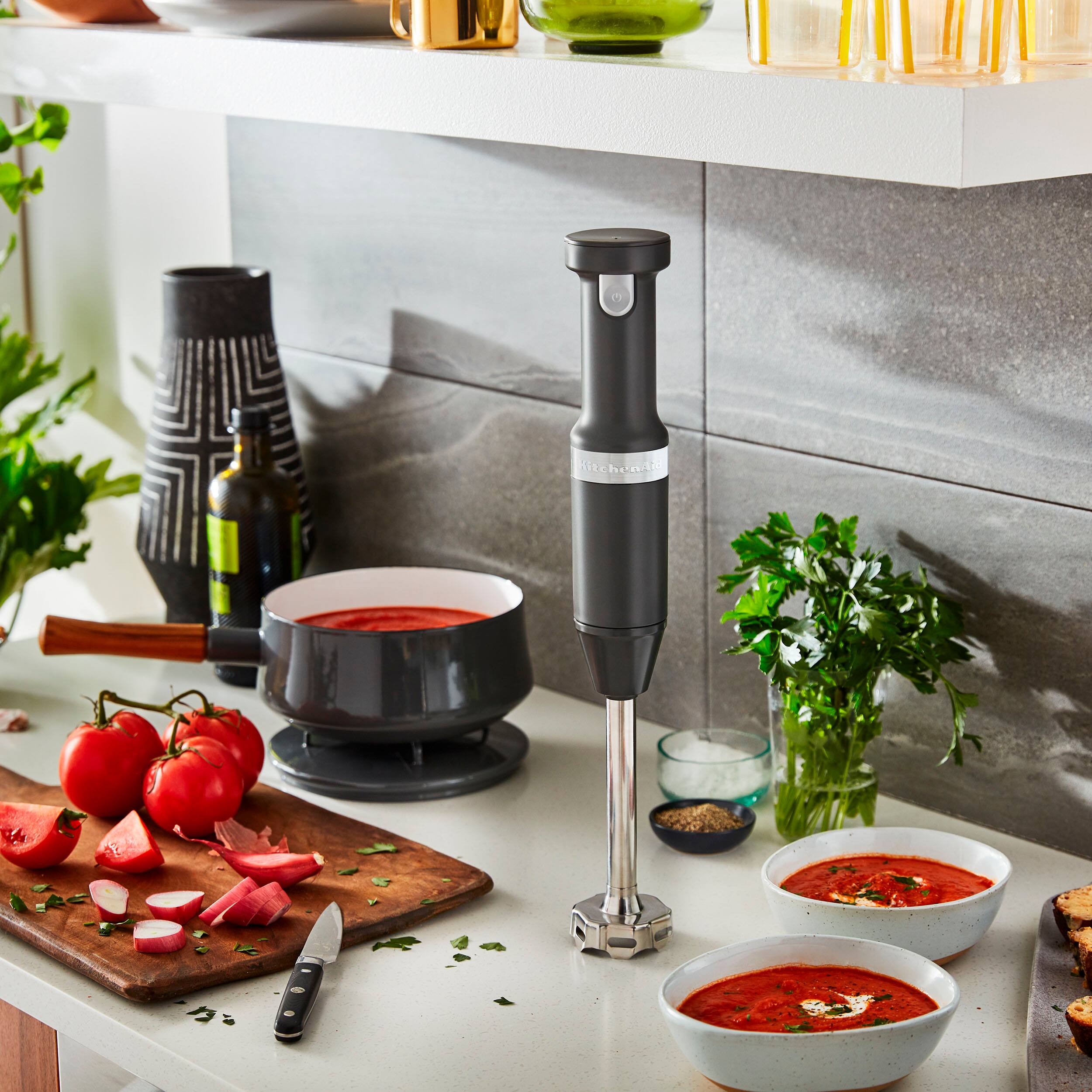 Alt View 1. KitchenAid - Cordless Variable Speed Hand Blender - Matte Charcoal Grey.