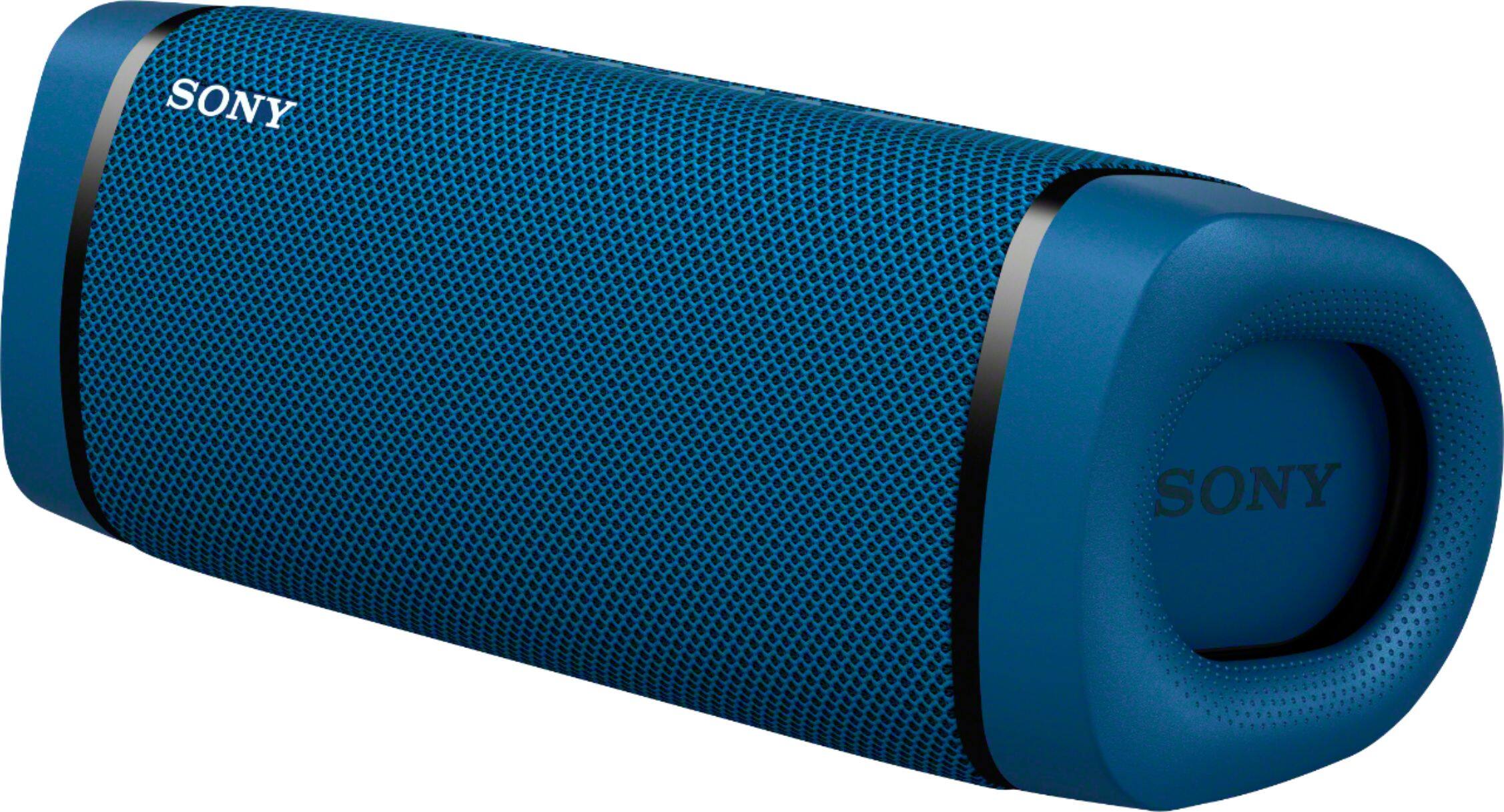 Left View: Sony - SRS-XB33 Portable Waterproof & Rustproof Speaker with USB Charging Port - Light Blue