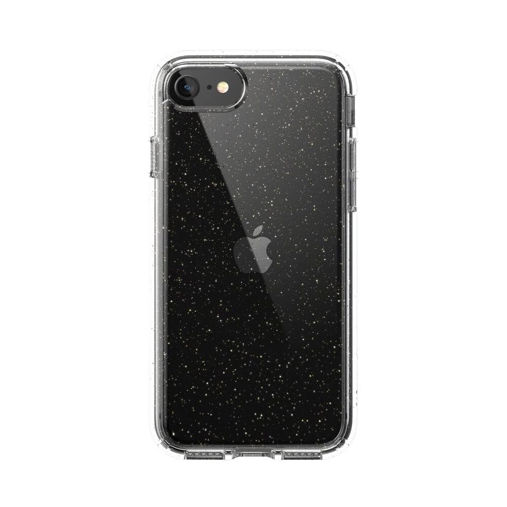 Alt View 12. Speck - Presidio Perfect-Clear with Glitter Hard shell Case for Apple® iPhone® 7 and 8 - Clear/Gold Glitter.
