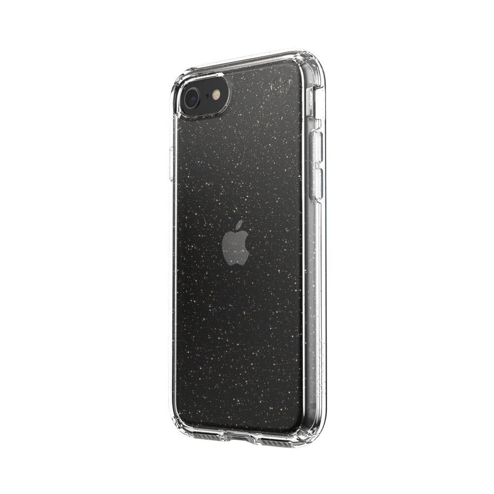 Alt View 16. Speck - Presidio Perfect-Clear with Glitter Hard shell Case for Apple® iPhone® 7 and 8 - Clear/Gold Glitter.