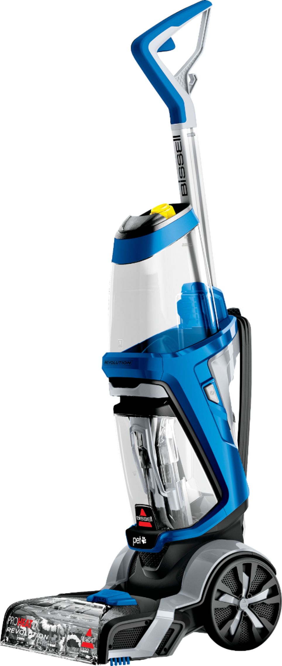 Left View: BISSELL - ProHeat 2X Revolution Corded Upright Deep Cleaner - Silver Gray/Cobalt Blue