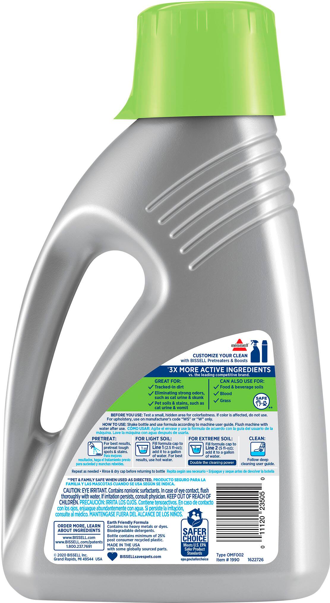 Alt View 11. BISSELL - PET PRO OXY Urine Eliminator Formula-Upright Carpet Cleaners (48oz) - Silver.